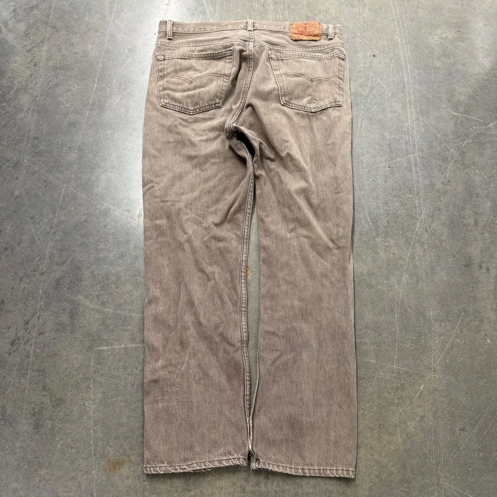 Vintage Levis 501 Brown Straight Leg Denim Jeans Mens 38x30 Button Fly